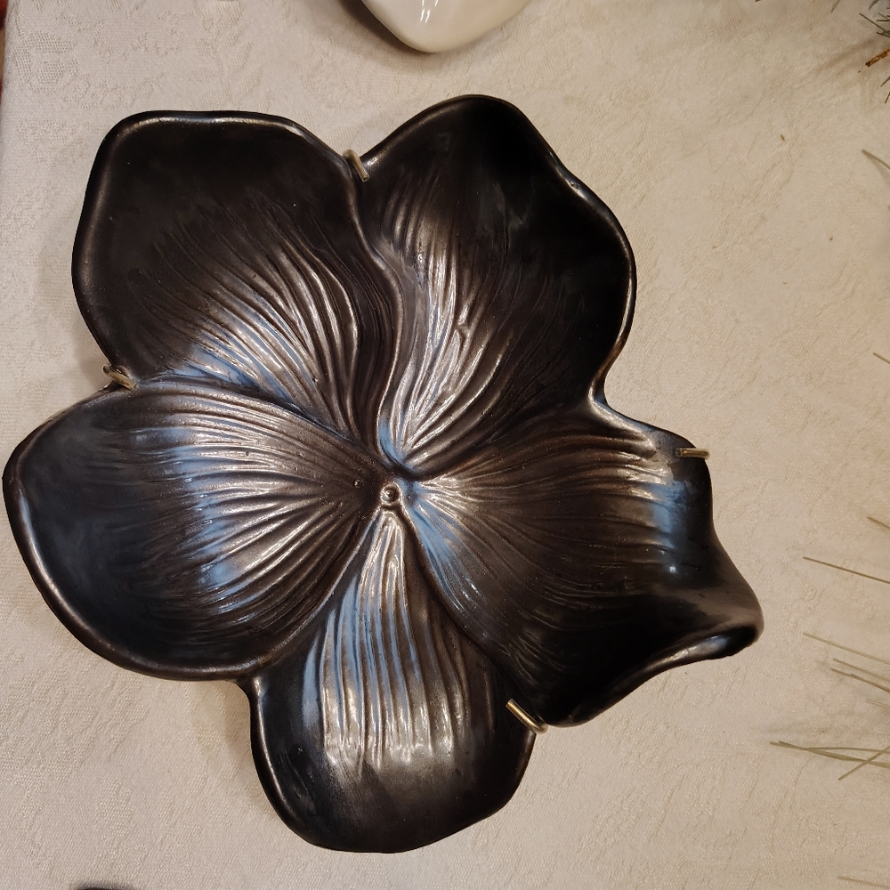 Small Arhaus Black Magnolia Plate/Bowl